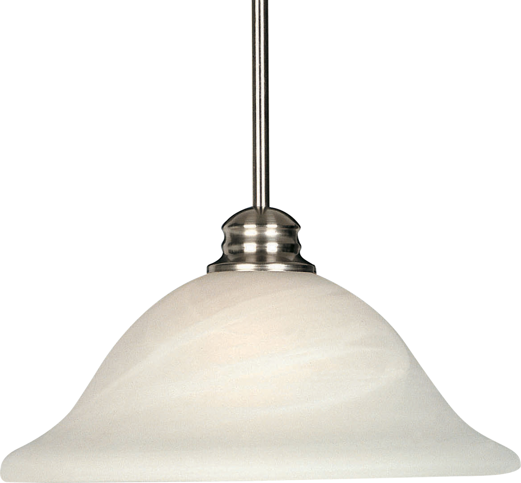 Product image for Essentials 1 Light Pendant - Satin Nickel w/ Marble Glass