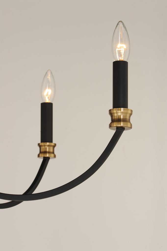 Charlton 5-Light Chandelier, Black / Antique Brass