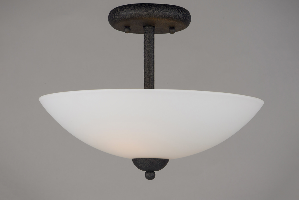 Taylor 2-Light Semi-Flush Mount, Textured Black