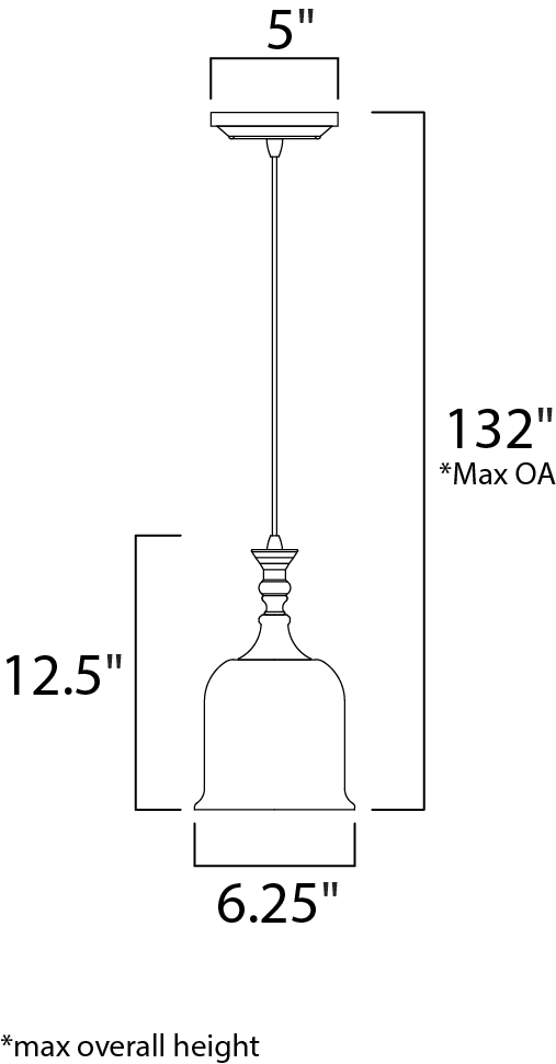 Centennial 1-Light Pendant, Polished Nickel