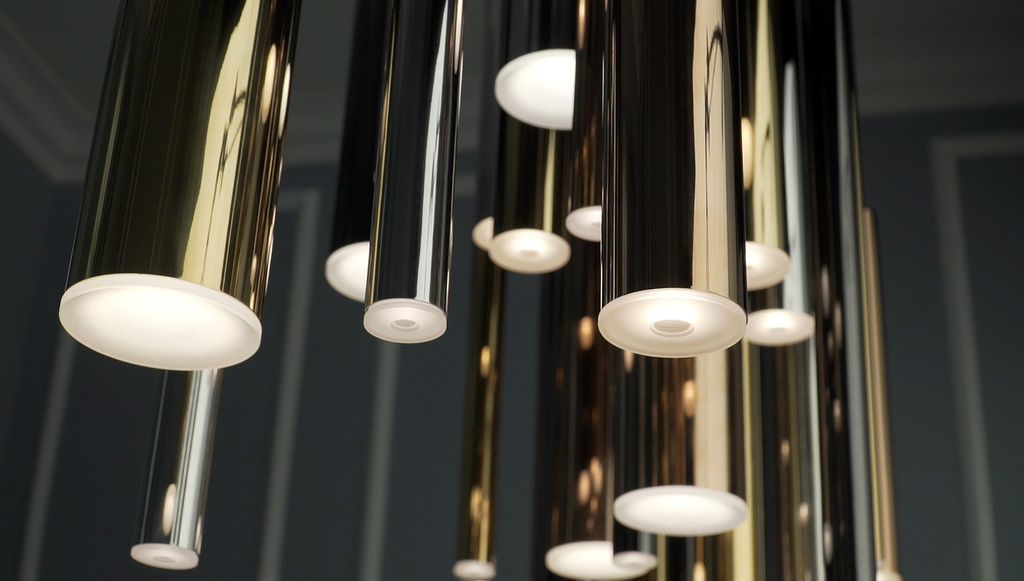 Flute 31-Light LED Pendant, Multi-Plated