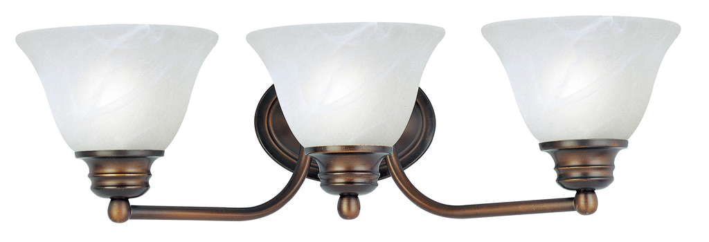 Product image for Malaga 3 Light Vanity - Oil Rubbed Bronze w/ Marble Glass