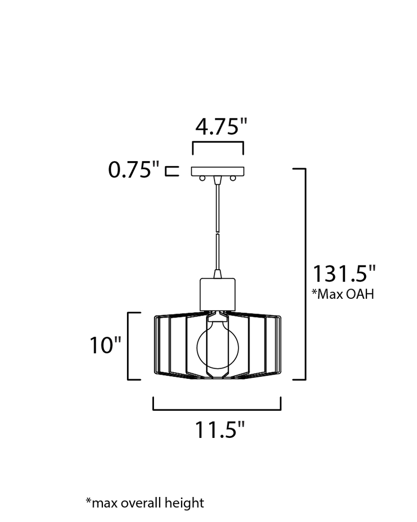 Bjorn 1-Light Mini Pendent, Black / Natural Wood