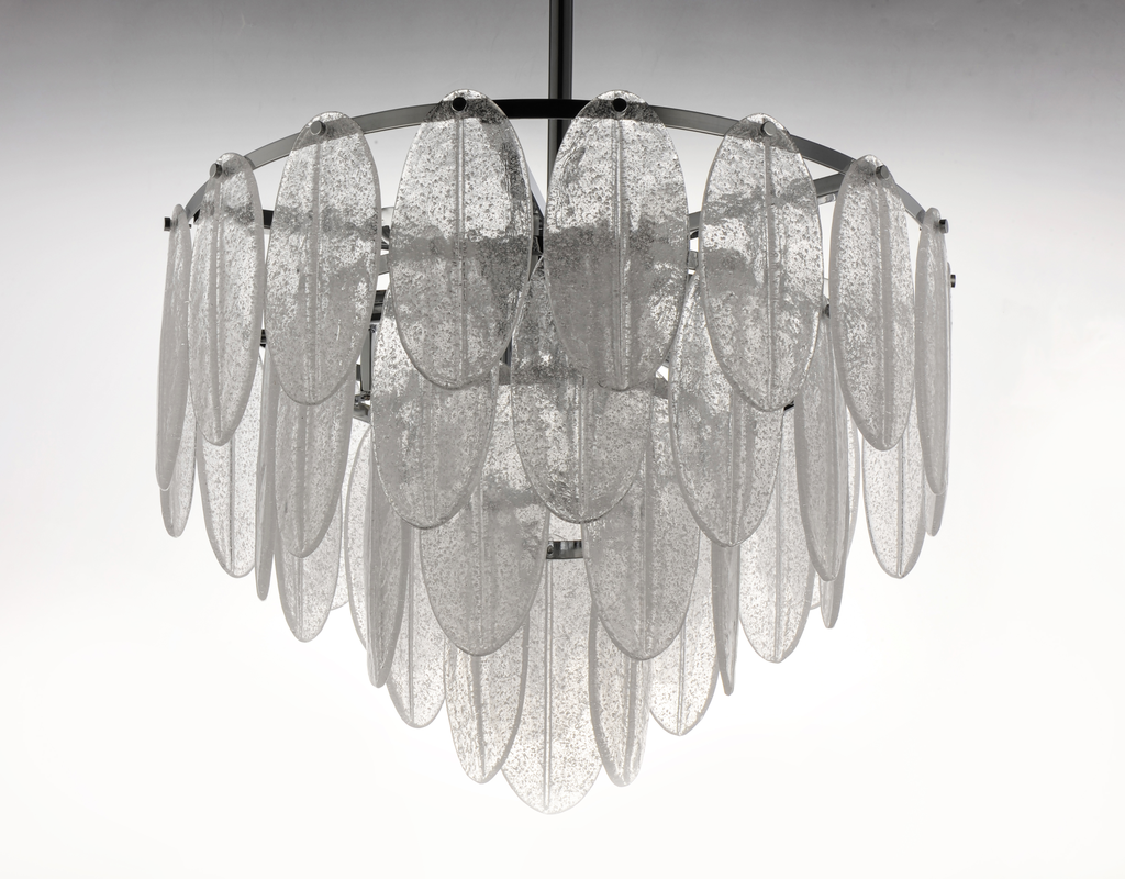 Glacier 9-Light Chandelier, White / Polished Chrome