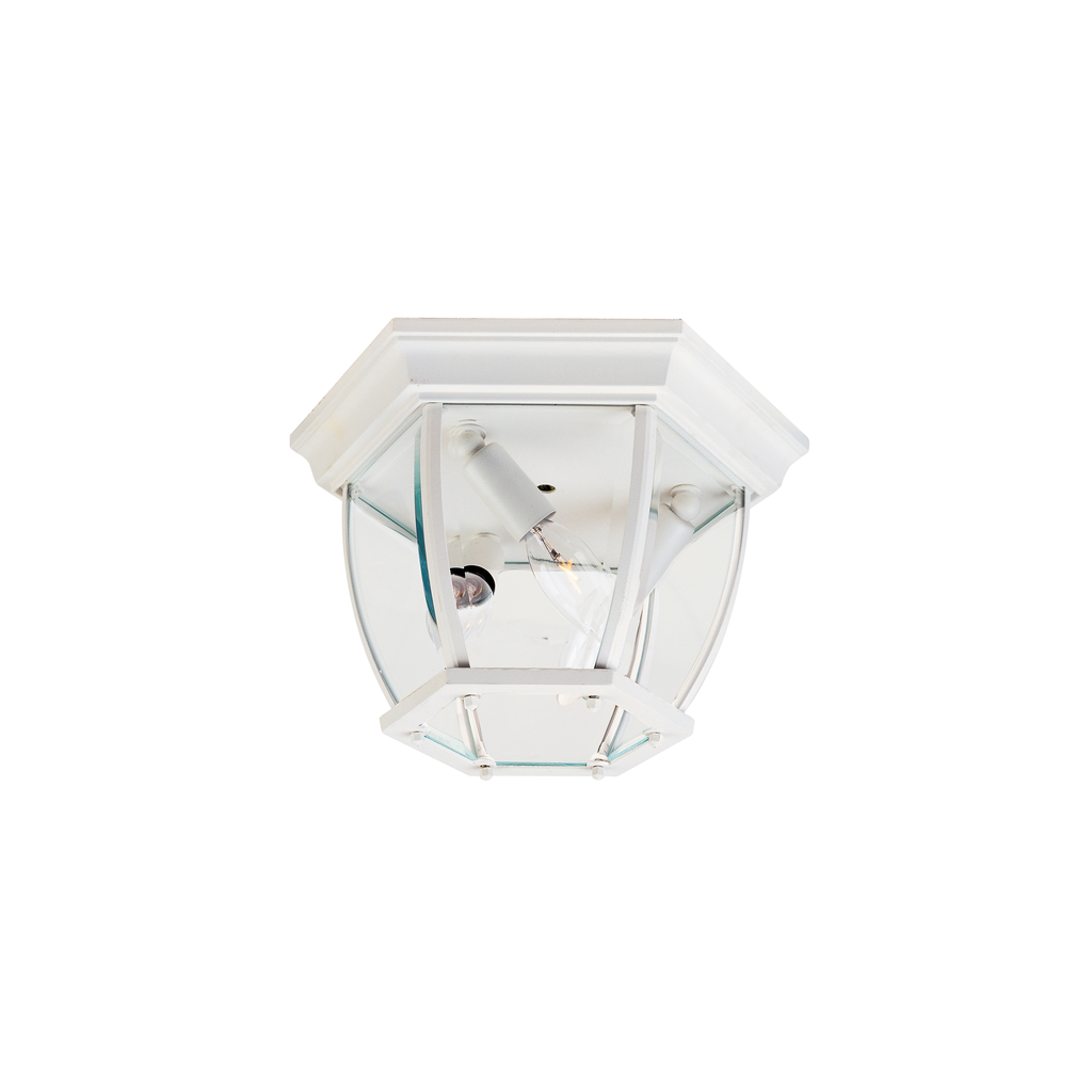 Product image for 3 Light Outdoor Ceiling Mount - White