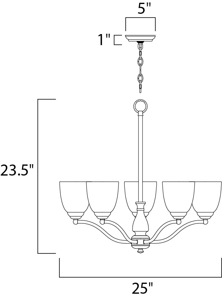 Stefan 5-Light Chandelier, Satin Nickel