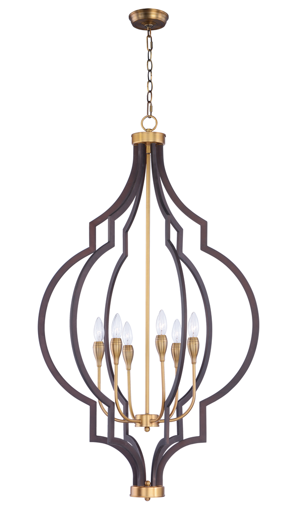 Product image for Crest 6 Light Chandelier - Oil Rubbed Bronze/Aged Brass