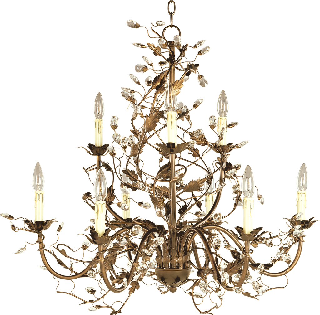 Product image for Elegante 9 Light Chandelier - Etruscan Gold