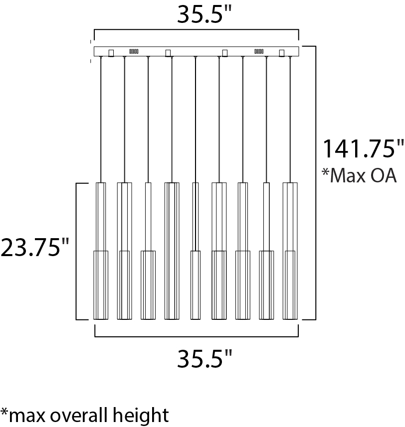 Flute 31-Light LED Pendant, Multi-Plated