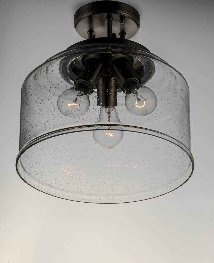 Acadia 3-Light Semi-Flush Mount, Black