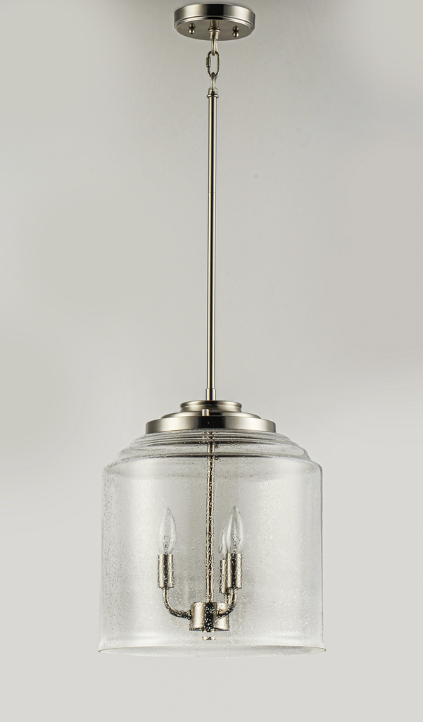 Acadia 3-Light Pendant, Satin Nickel