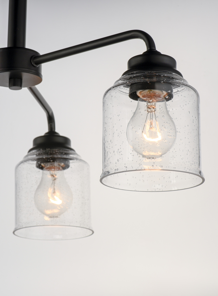 Acadia 3-Light Semi-Flush Mount/Chandelier, Black