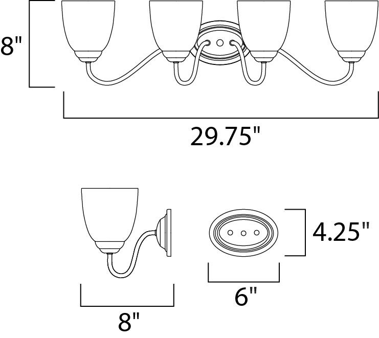 Stefan 4-Light Bath Vanity, Oil Rubbed Bronze