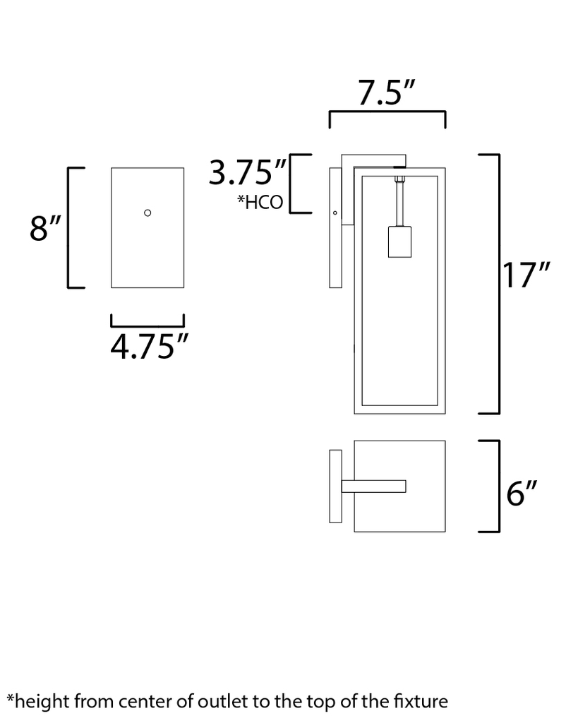 Catalina 1-Light Medium Outdoor Wall Sconce, Dark Bronze