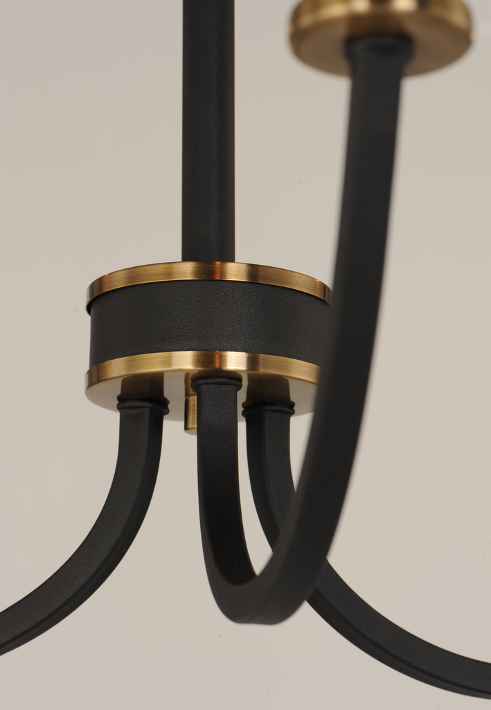 Charlton 5-Light Chandelier, Black / Antique Brass