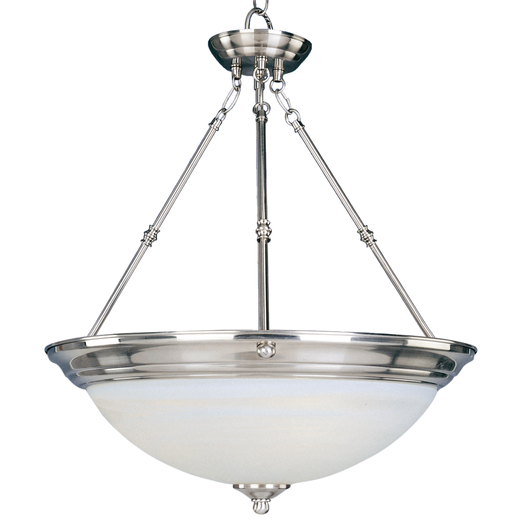 Product image for Essentials 3 Light Inverted Bowl Pendant - Satin Nickel w/ Marble Glass