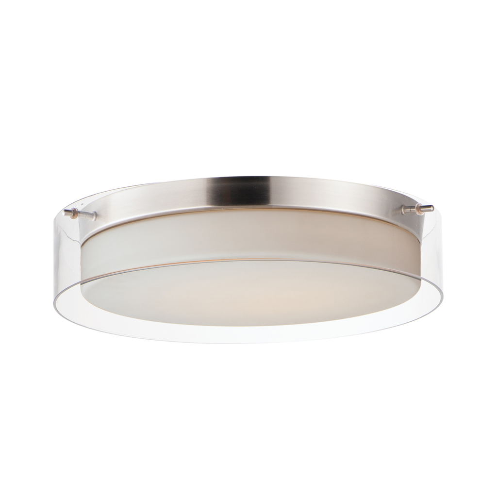 Product image for Duo 16'' LED Flush Mount - Satin Nickel