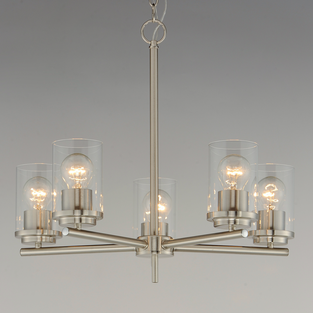 Corona 5-Light Chandelier, Satin Nickel