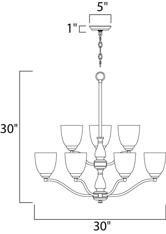 Stefan 9-Light Chandelier, Satin Nickel