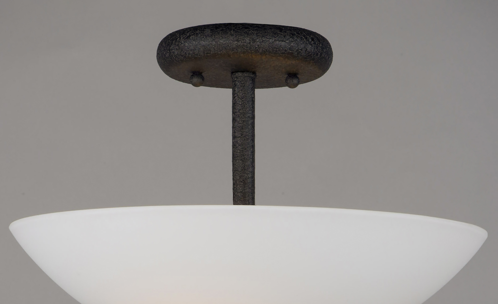 Taylor 2-Light Semi-Flush Mount, Textured Black