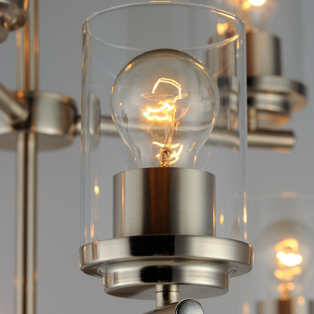 Corona 9-Light Chandelier, Satin Nickel