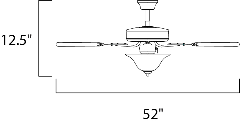 Basic-Max 52" Outdoor Ceiling Fan, Oil Rubbed Bronze