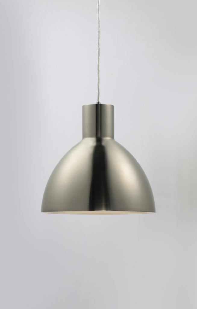 Cora 13.75" Pendant, Satin Nickel