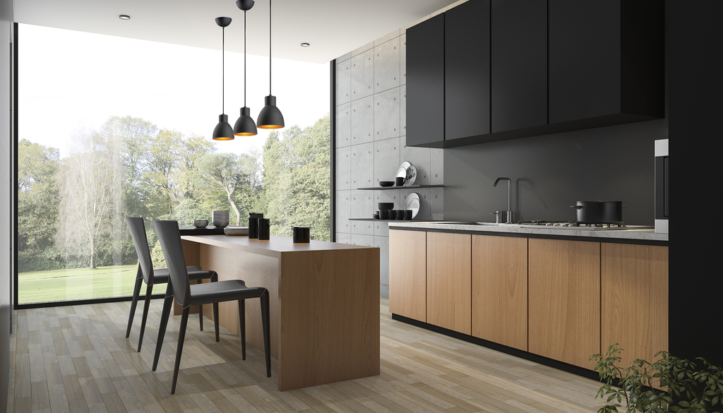 Cora 7" Mini Pendant, Black / Gold