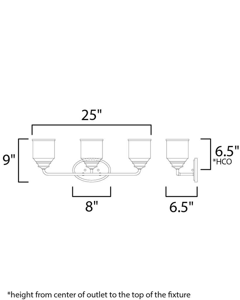 Acadia 3-Light Bath Vanity, Black