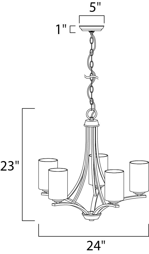 Deven 5-Light Chandelier, Oil Rubbed Bronze