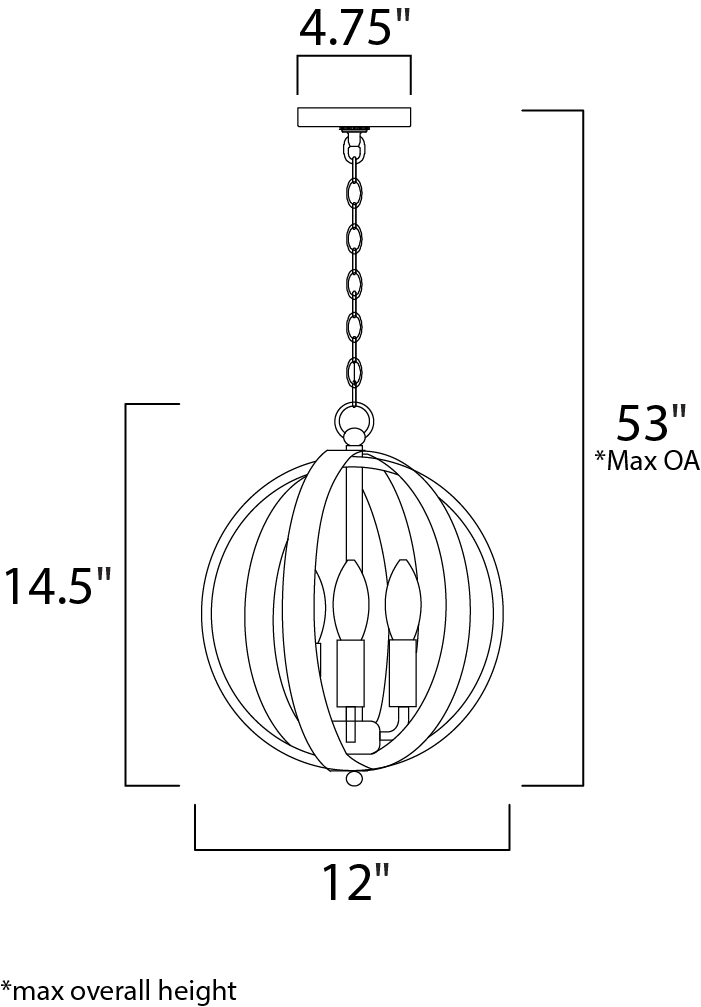 Provident 3-Light Chandelier, Satin Nickel