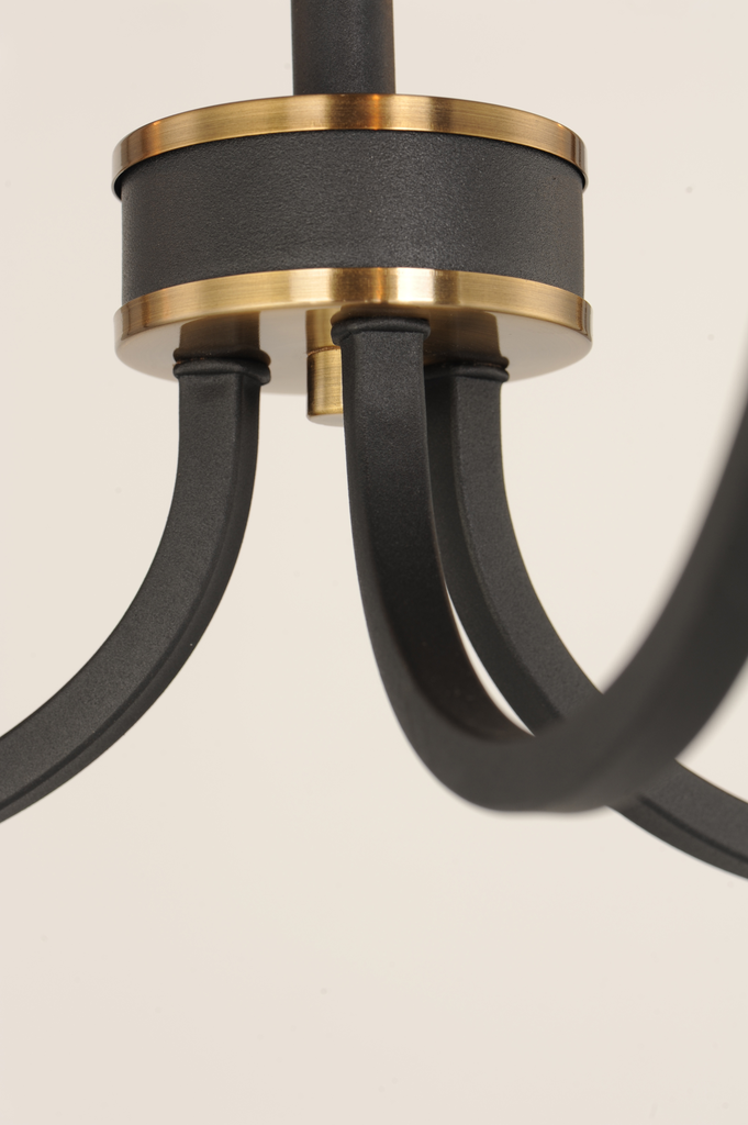 Charlton 5-Light Chandelier, Black / Antique Brass