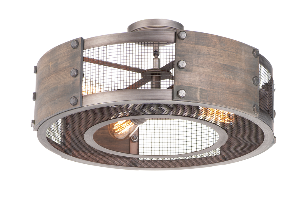 Product image for Outland 4 Light Semi-Flush Mount - Barn Wood/Weathered Zinc