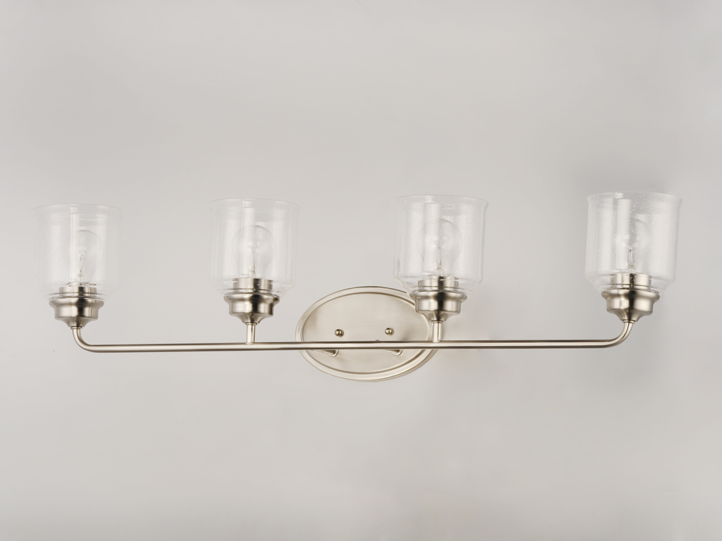 Acadia 4-Light Bath Vanity, Satin Nickel