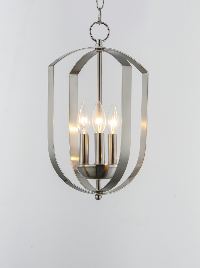 Provident 3-Light Chandelier, Satin Nickel