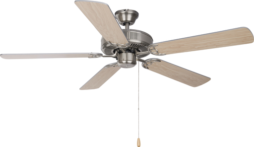 Basic-Max 52" Ceiling Fan, Silver/Maple Blades, Satin Nickel / Silver / Maple