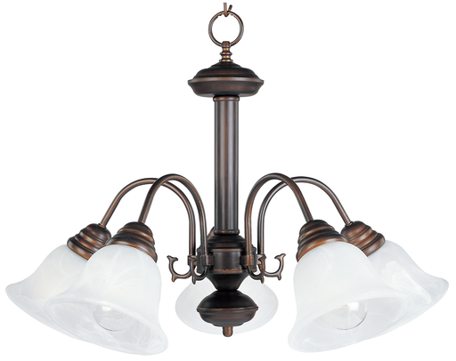 Product image for Malaga 5 Light Chandelier - Oil Rubbed Bronze w/ Marble Glass