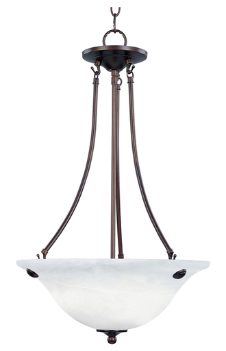 Product image for Malaga 3 Light Inverted Bowl Pendant - Oil Rubbed Bronze w/ Marble Glass