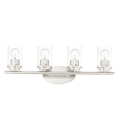 Corona 4-Light Bath Vanity, Satin Nickel