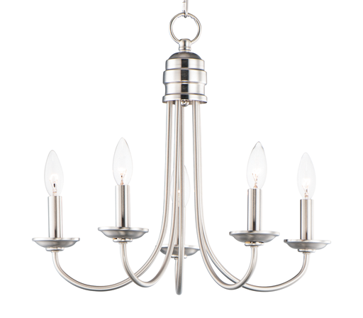 Logan 5-Light Candle Chandelier, Satin Nickel