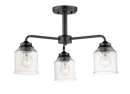 Acadia 3-Light Semi-Flush Mount/Chandelier, Black