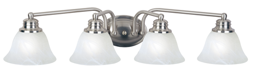 Product image for Malaga 4 Light Vanity - Satin Nickel w/ Marble Glass