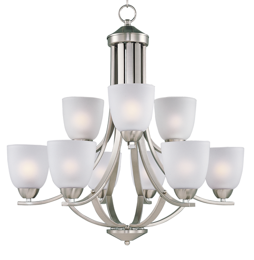 Product image for Axis 9 Light Chandelier - Satin Nickel