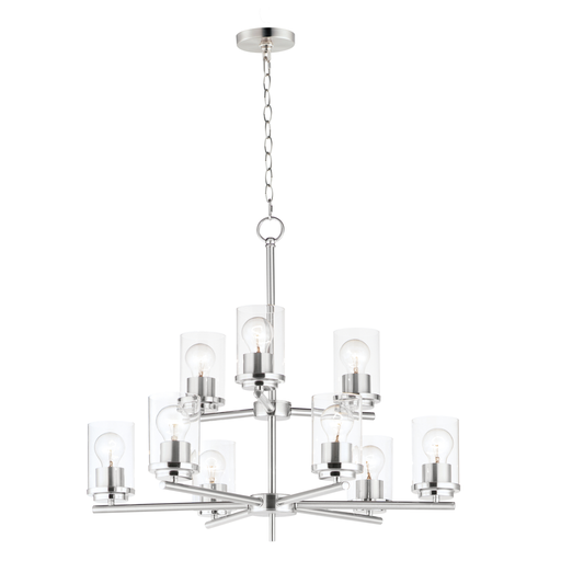 Corona 9-Light Chandelier, Satin Nickel