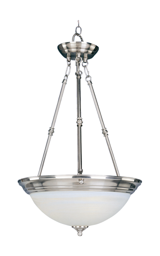 Product image for Essentials 3 Light Inverted Bowl Pendant - Satin Nickel w/ Marble Glass