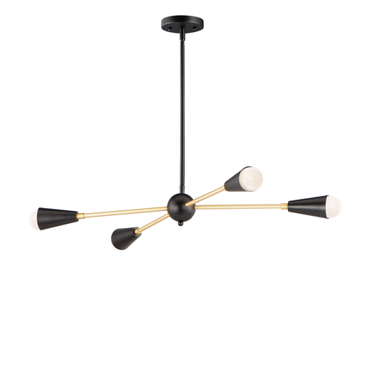 Product image for Lovell 4 Light Pendant - Black/Satin Brass