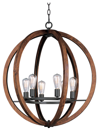 Product image for Bodega Bay 6 Light Chandelier - Anthracite