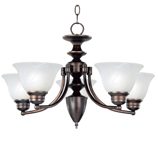 Product image for Malaga 5 Light Chandelier - Oil Rubbed Bronze w/ Marble Glass