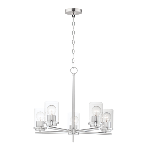 Corona 5-Light Chandelier, Satin Nickel