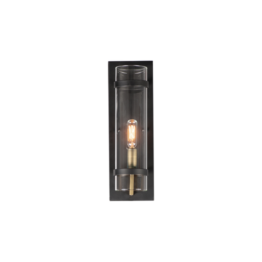 Product image for Capitol 1 Light Wall Sconce - Black/Antique Brass